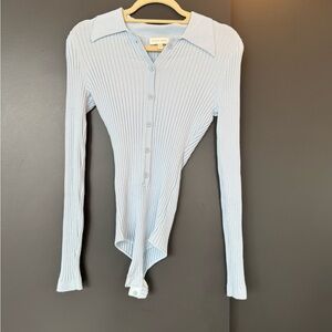 Ronny Kobo Collection Blue Long Sleeve Bodysuit